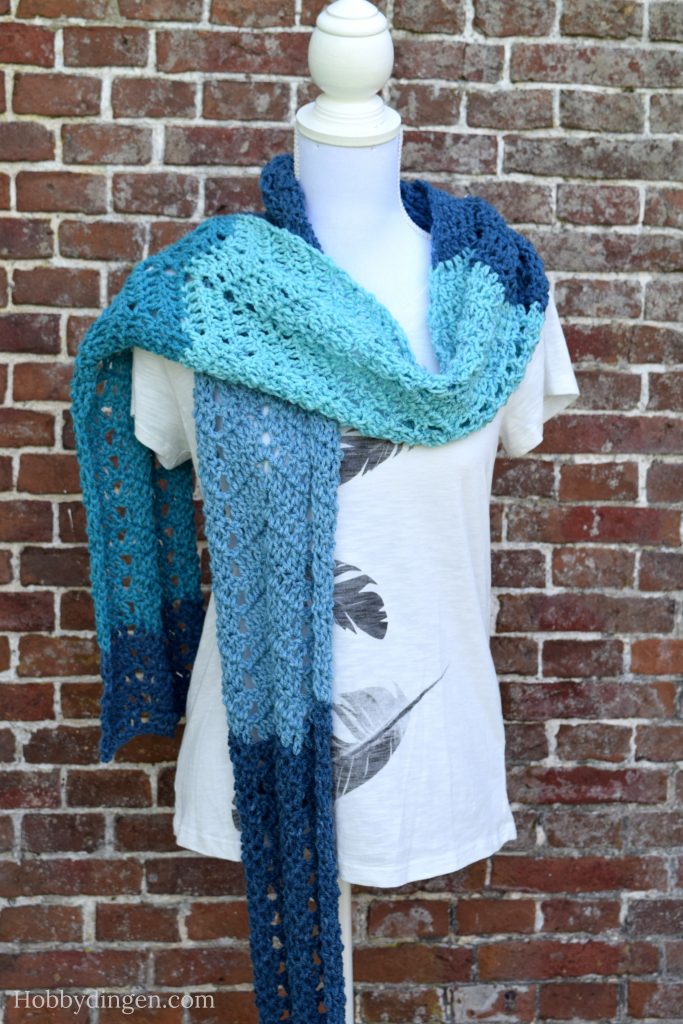 Free Crochet Pattern: Waterfall Scarf - Hobbydingen.com