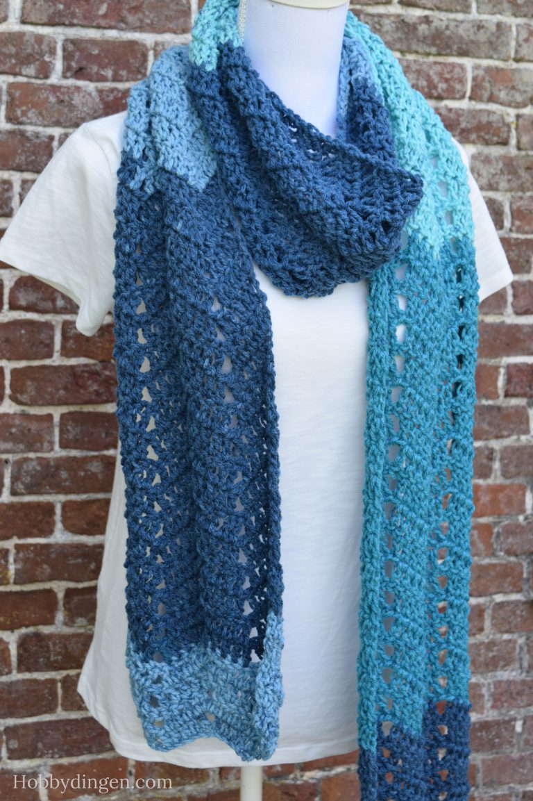 Free Crochet Pattern Scarf: The Waterfall Scarf – Hobbydingen